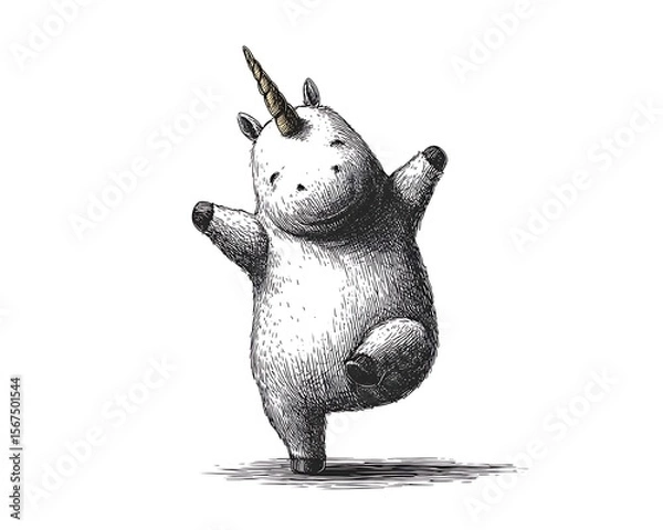 Obraz Happy unicorn drawing