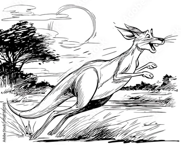 Obraz Kangaroo running at night
