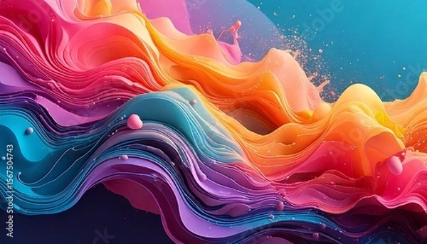 Obraz abstract fluid pattern colorful with a spray or splash