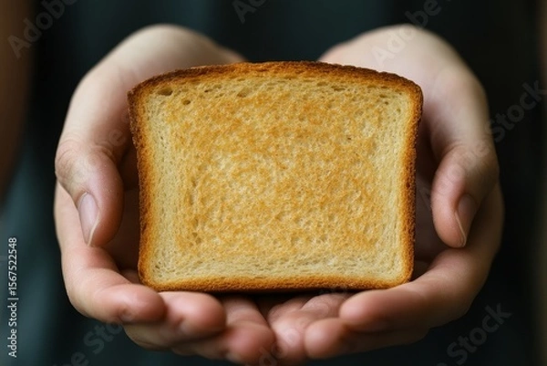 Fototapeta Person avoiding white bread for health reasons, making conscious dietary choices, Generative AI