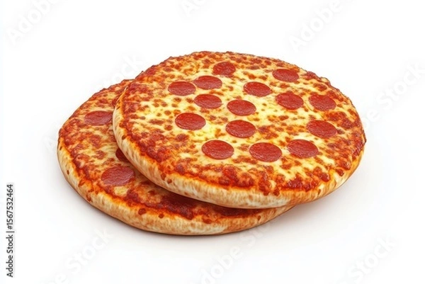 Obraz Frozen Pizzas isolated in 3d cartoon character on white background