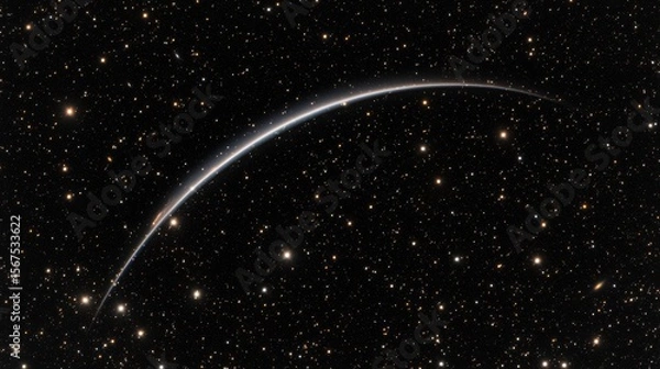 Fototapeta A starry night sky with a comet streaking across it.