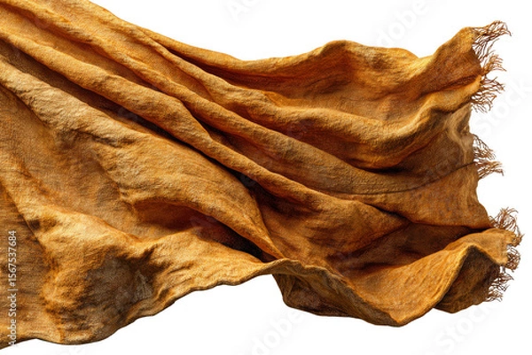 Fototapeta Flowing fabric in warm tones with intricate textures.