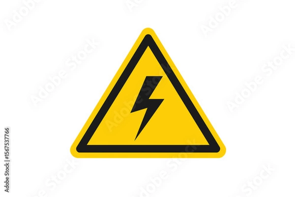 Fototapeta Warning sign. Dangerous electrical voltage icon set. High voltage sign.High voltage sign set, danger of electricity icons. High voltage icon.