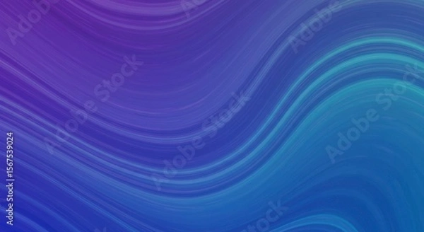 Fototapeta Abstract background with flowing, wavy lines in shades of blue and purple