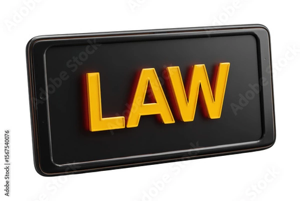 Fototapeta A digital display featuring the word LAW in bold, eye-catching typography.