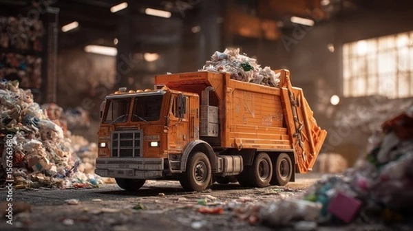 Obraz People recycling waste and sorting garbage for environmental sustainability