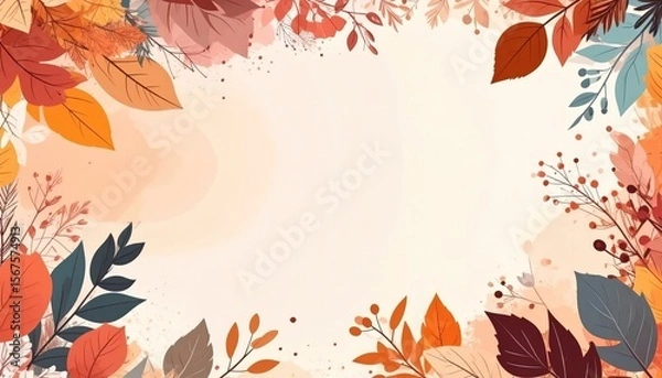 Fototapeta Autumn leaves background design nature digital art seasonal aesthetics abstract view fall concept
