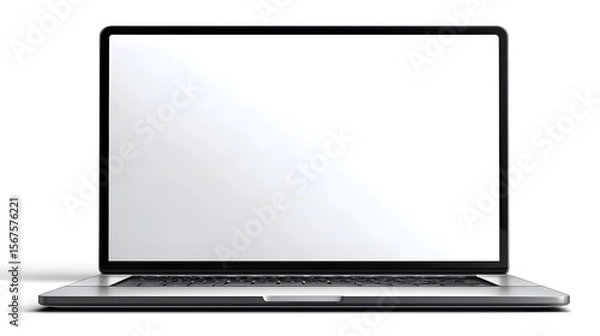Obraz Laptop Mockup with Transparent Background | Blank Customizable Screen for Design Display