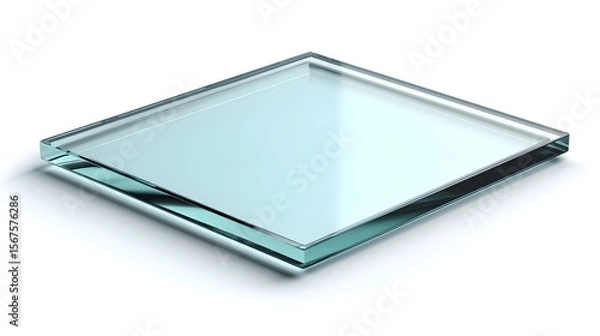 Obraz Transparent Glossy Plastic Sheet PNG | Clear Acrylic Plate, Shiny Glass Panel with Realistic Reflection