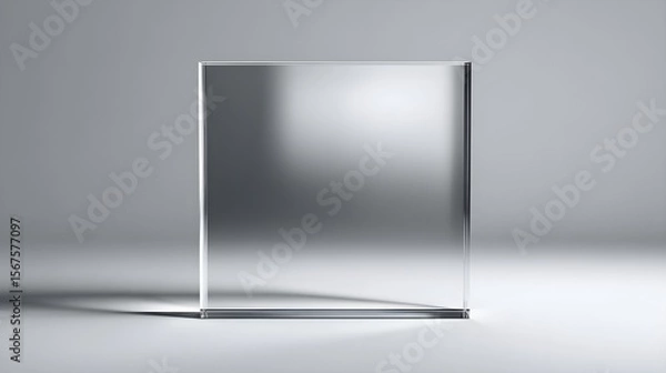 Obraz Clear Shiny Acrylic Sheet PNG | Transparent Plastic Panel with Realistic Glare and Reflection