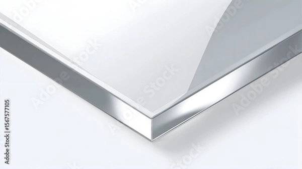 Obraz Crystal Clear Glass Pane PNG | Transparent Acrylic or Plastic Sheet with Realistic Glossy Reflection for Mockups