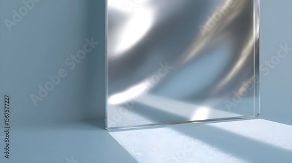 Obraz Glossy Transparent Acrylic Sheet Vector | Clear Plastic Panel with Realistic Light Reflections