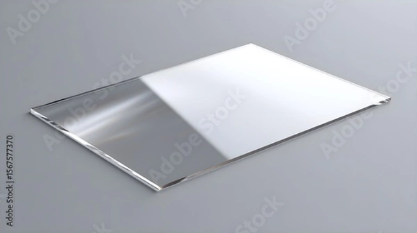 Obraz Clear Shiny Acrylic Sheet PNG | Transparent Plastic Panel with Realistic Glare & Reflection