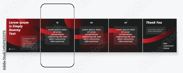 Fototapeta LinkedIn carousel post, social media Instagram carousel post, modern and editable business carousel template design