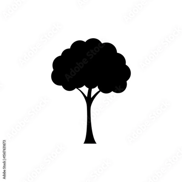 Fototapeta Beautiful Black Silhouette Tree Side View Natural Environment Graphic Design