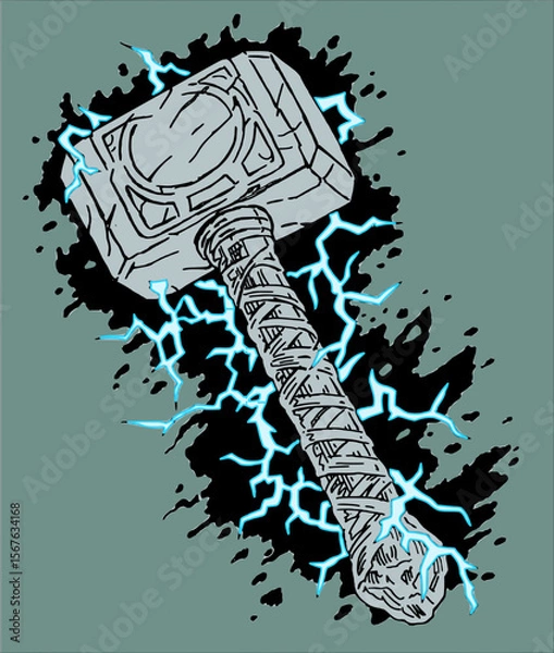 Obraz electric Thor hammer