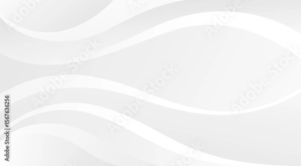 Fototapeta Light Background with gradient curved lines. Abstract white dynamic glowing stripes.