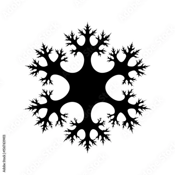 Fototapeta Fractal Tree Silhouette With Branches Repeating In A Geometric Pattern