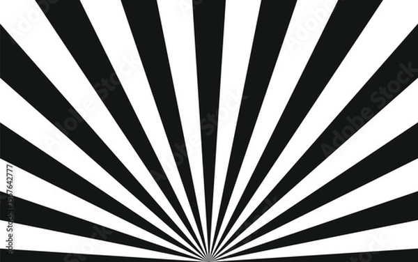 Fototapeta Comic color brust black and white hypnotic spiral retro style rays background.