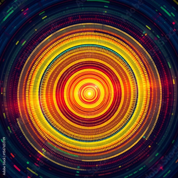 Fototapeta a mesmerizing abstract swirl of vibrant neon rings