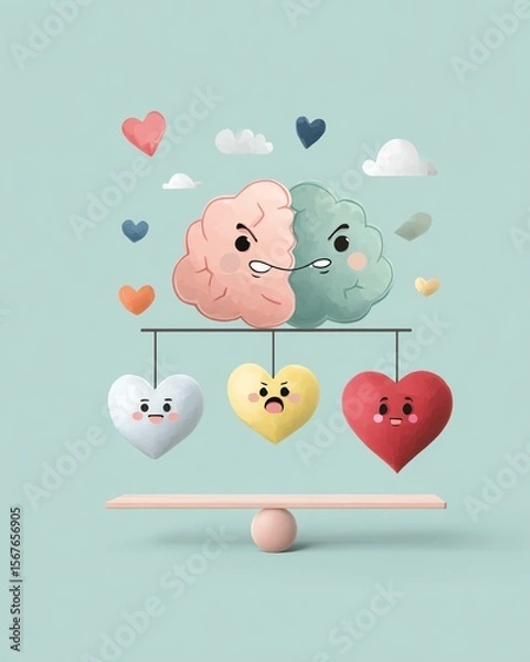 Fototapeta Emotional Growth. Balancing emotions and thoughts creatively.