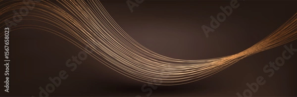 Obraz Abstract Music background. Big Data Particle Flow Visualisation chemical industry. Science infographic futuristic illustration. Sound wave. Premium background design with mocha mousse sound wave