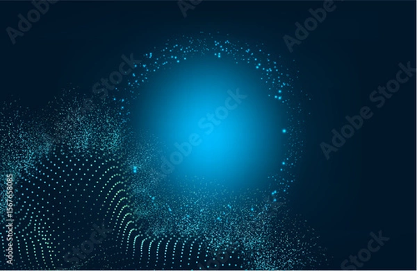 Obraz Abstract dark blue Geometrical Background Connection structure. Science background. Connecting dots and lines. Big data visualization and Business .Vector illustration. chemical industry