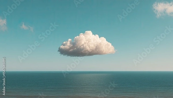 Obraz Solitary cloud over tranquil ocean