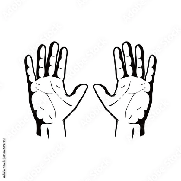 Fototapeta vector hand up illustration hand