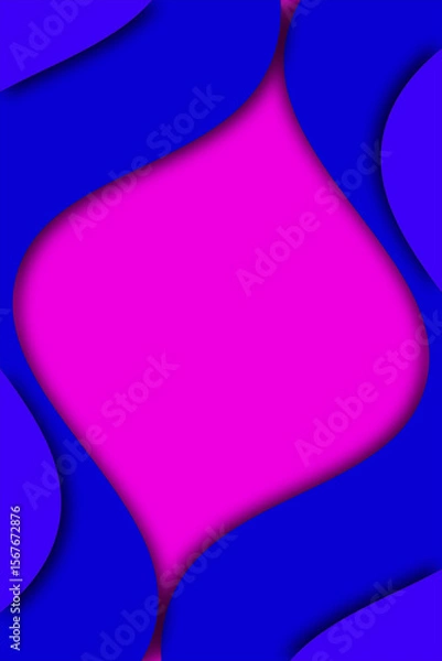 Fototapeta Abstract Vibrant Pink and Blue Layered Paper Design: Modern Geometric Background