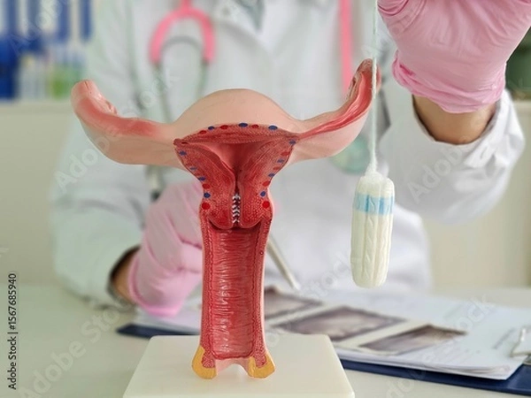 Fototapeta Overview of human reproductive health education using a model and menstrual