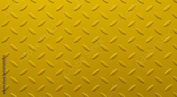 Fototapeta A textured yellow surface with a repeating diamond pattern.  Subtle shadowing enhances the 3D effect