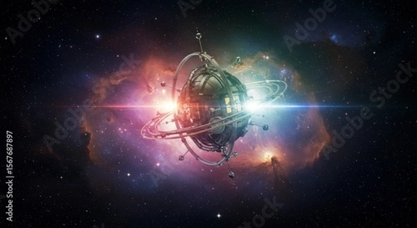 Fototapeta Cosmic machine in nebula