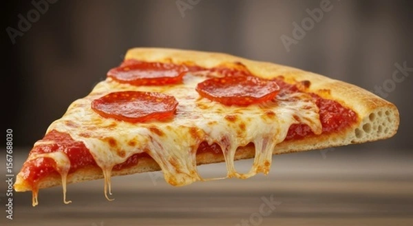 Fototapeta Pizza slice, melted cheese