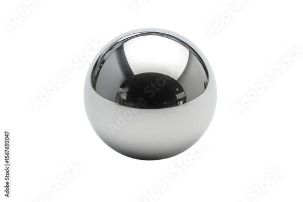 Fototapeta Chrome Ball Sphere Silver Reflection Orb Sleek Modern Design Element for Graphics 3D Rendering on transparent background