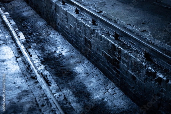 Fototapeta Kanał kolejowy w parowozowni w Wolsztynie