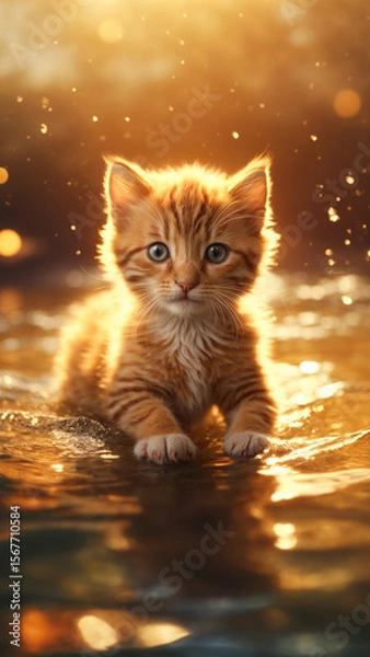 Obraz cat in the water