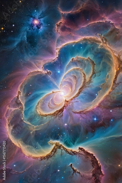 Obraz celestial nebula drifter glides gracefully through a starry cosmos