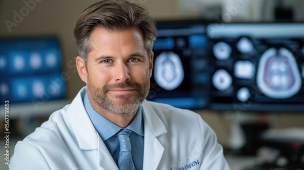 Fototapeta Urologist consults with patient in medical office discussing treatment options and providing care for urological concerns