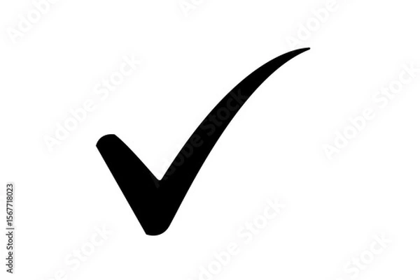 Obraz black right tick check mark icon flat style icon, checkmark icon. png file type.  transparent background