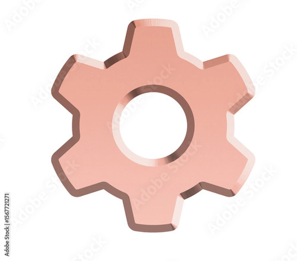 Fototapeta 3D Rose Gold Gears  Shape Icon 