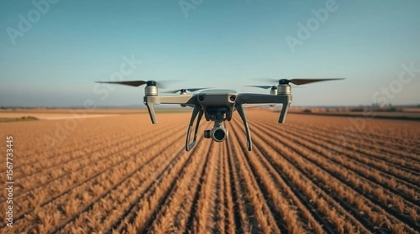 Obraz Drone Flying Over Farmland.