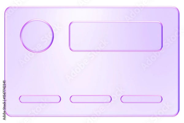 Obraz Purple glassmorphism credit card icon, used to represent electronic payments, banking, and digital transactions, 3d rendering