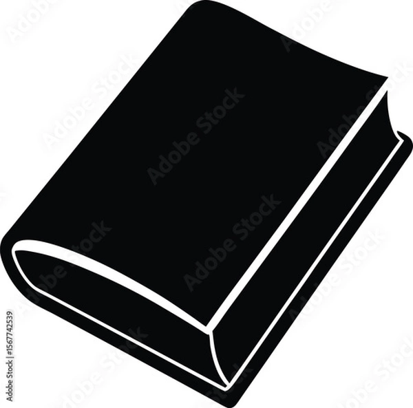 Fototapeta closed book icon silhouette on white background (2).eps