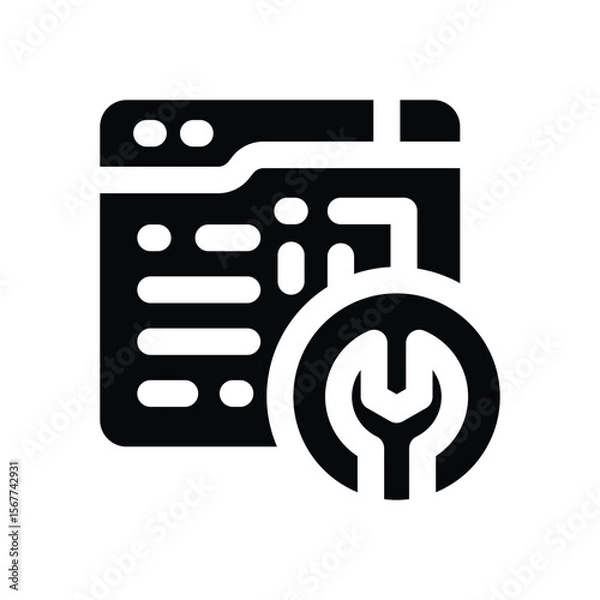 Fototapeta website glyph icon. Strong and solid vector icon for websites, mobile interfaces, presentations, and visual branding. High quality and easy to edit.