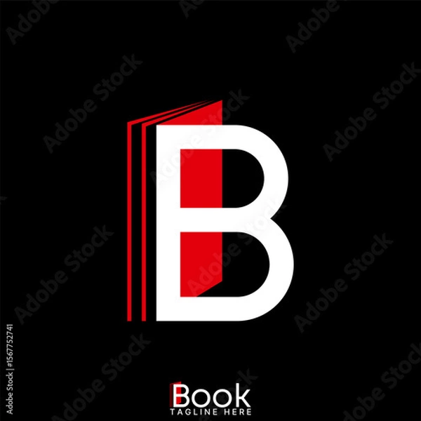 Fototapeta Logo design graphic concept creative premium vector stock image top sell letter B font sans serif sheet paper file layer to line page learn stationery