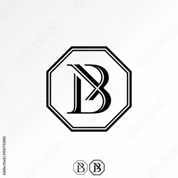 Fototapeta Logo design graphic concept creative premium vector stock image top sell initial B font serif cut out line elegant store royal monogram premium style