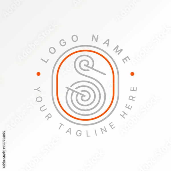Fototapeta Logo design graphic concept creative premium vector stock image top sell letter S font line motif pattern aesthetic artwork ornament decorative brand