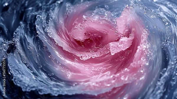 Fototapeta Bubbling liquid creating a captivating visual.
Hypnotic interplay of colors and swirling forms.